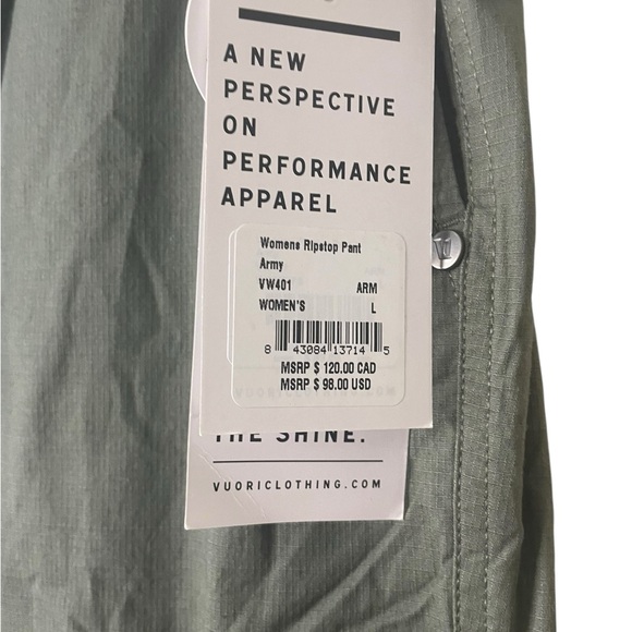 Vuori Green Ripstop Pants Five Pocket Design Womens Size Large NWT - Picture 7 of 9